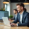 Performing Back-Office Tasks on a Laptop in a Real Estate Office