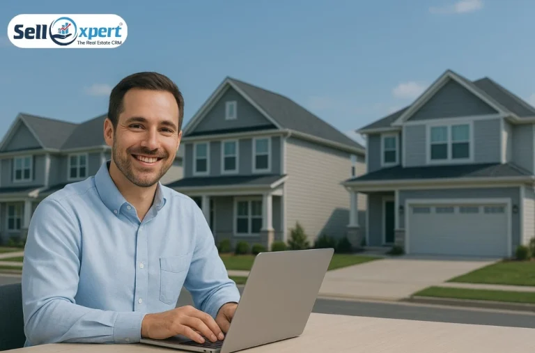 Illustration showing the top 14 benefits of using Real Estate CRM for property developers.