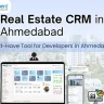 Real estate CRM in Ahmedabad dashboard showing lead sources, site visit tracking, inventory management, and sales performance for property developers