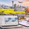 Real estate deal concept showing property documents, house model, and keys with a modern smart city skyline representing property selling opportunities in Dholera.